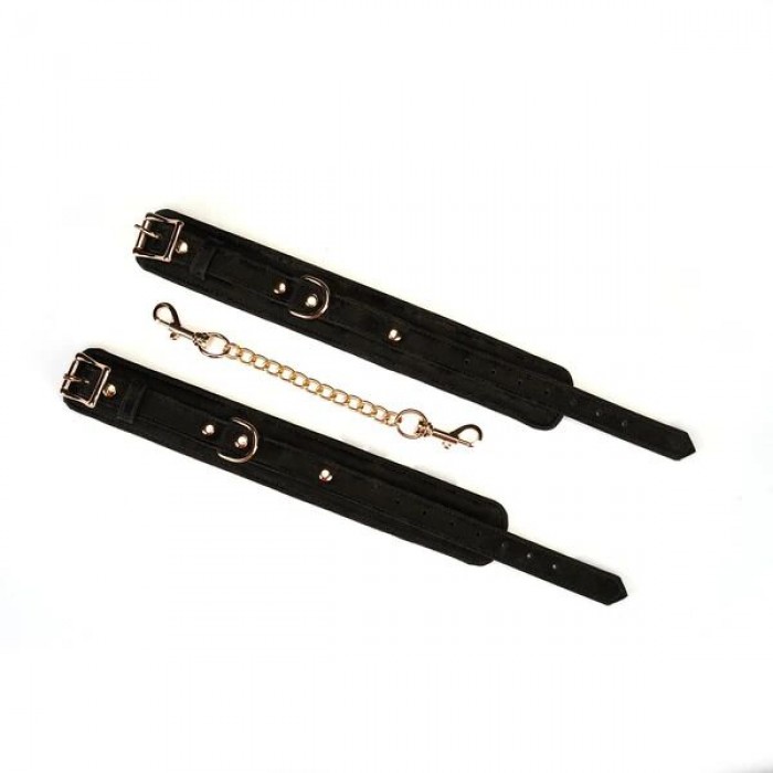 Поножі Liebe Seele Boudoir Amor Ankle Cuffs Black, знімний з’єднувальний ланцюжок