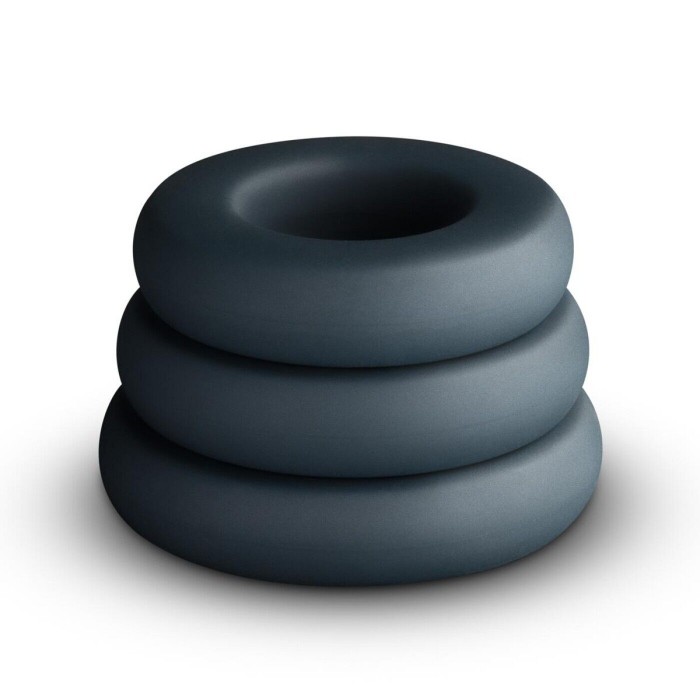 Набір ерекційних кілець Boners 3-Piece Hefty Cock Ring Set, діаметр 3,2 см, 3,8 см та 4,5 см