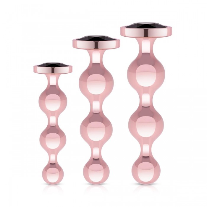 Набір анальних іграшок Rosy Gold - Metal Butt Plug Set 3 Pieces