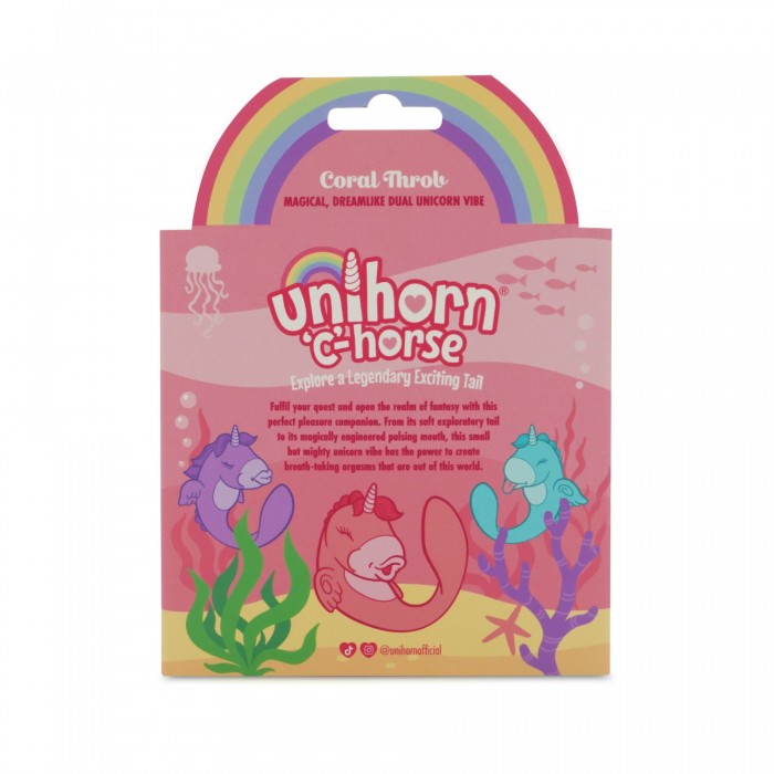 Вібратор-єдиноріжка Unihorn – C Horse – Coral Throb, вагінально-кліторальна стимуляція, 2 мотори по 10 режимів