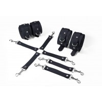 Набір для БДСМ Feral Feelings BDSM Kit 3 Black, наручники, поножі, хрестовина
