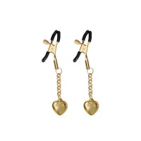 Затискачі для сосків з підвіскою Liebe Seele Solid Heart Nipple Clamps Gold