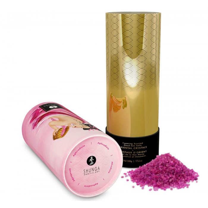 Пінлива сіль для ванни Shunga Dead Sea salt Oriental Crystals — Rose Petal (500 г), Мертвого моря