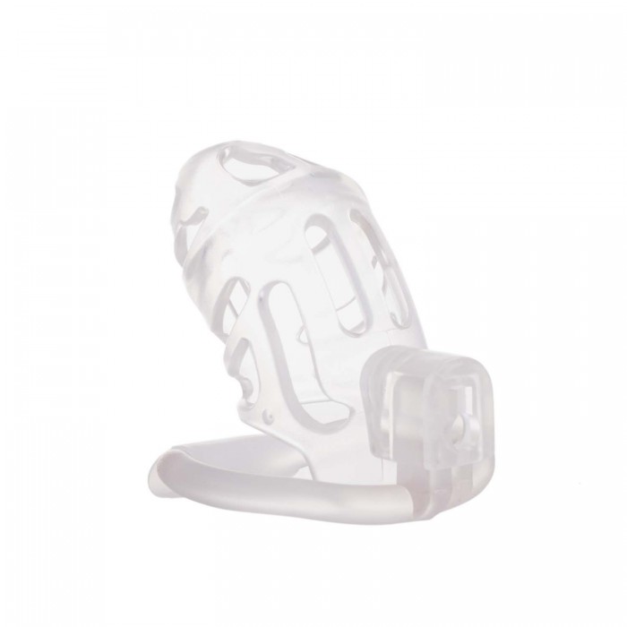 Клітка для пеніса LOCKINK SEVANDA Plastic Penis Chastity Cage, прозора, 3 кільця різних розмірів