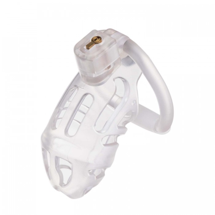 Клітка для пеніса LOCKINK SEVANDA Plastic Penis Chastity Cage, прозора, 3 кільця різних розмірів