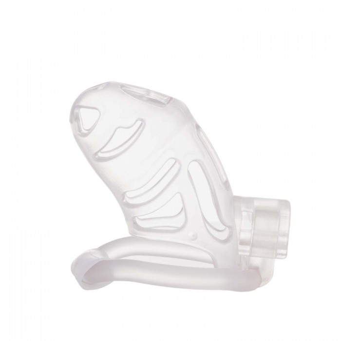 Клітка для пеніса LOCKINK SEVANDA Plastic Penis Chastity Cage, прозора, 3 кільця різних розмірів