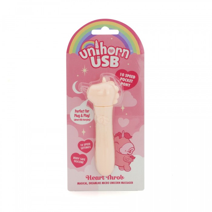 Вібратор-єдиноріжка Unihorn USB Bullet – Heart Throb, віброкуля, USB-зарядка, 10 режимів