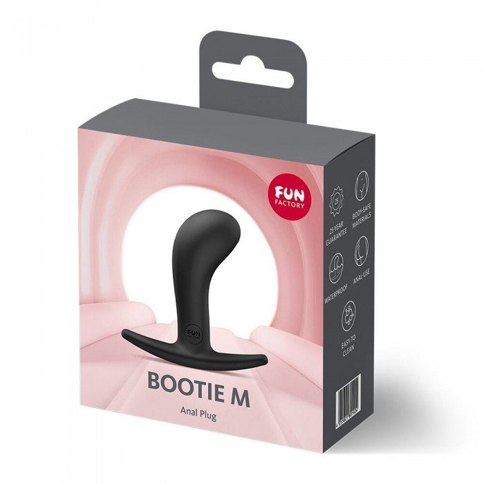 Анальна пробка Fun Factory BOOTIE M Black, діаметр 3,3 см, тонкий обмежувач