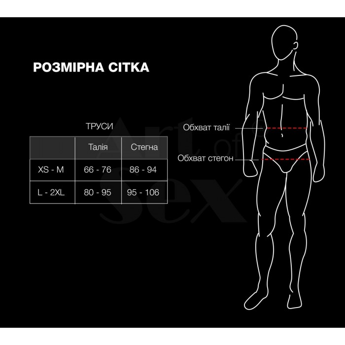 Чоловічі труси з сітки Art of Sex — Demir, колір чорний, розмір XS-M
