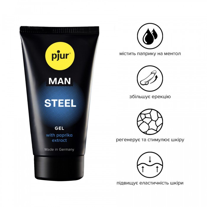 Гель-стимулятор для пеніса pjur MAN Steel Gel 50 мл, з екстрактом паприки та ментолом