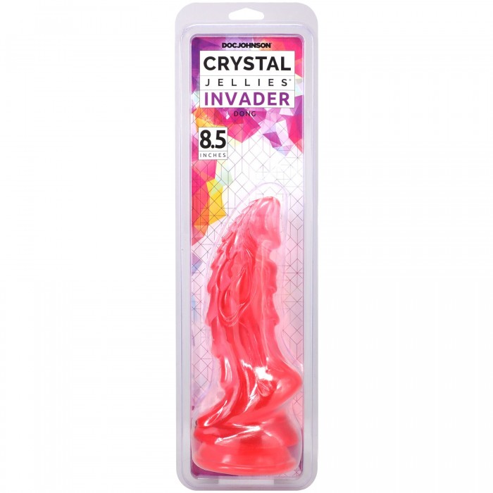 Фентезійний фалоімітатор Doc Johnson Crystal Jellies - Invader Dong 8.5 Inch - Pink