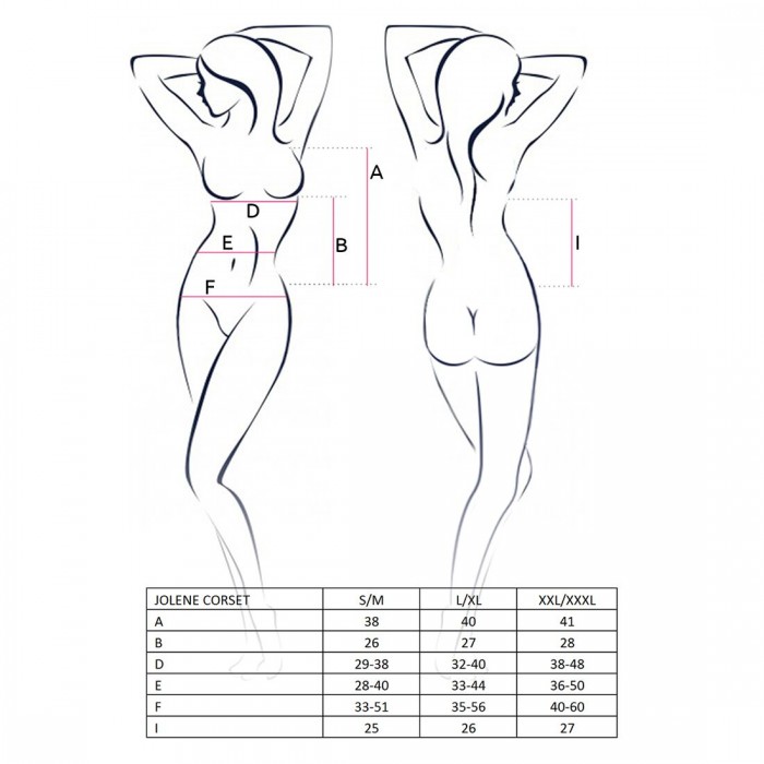Корсет з пажами Passion JOLENE CORSET S/M, black, трусики, напіввідчинені груди, напівпрозорий