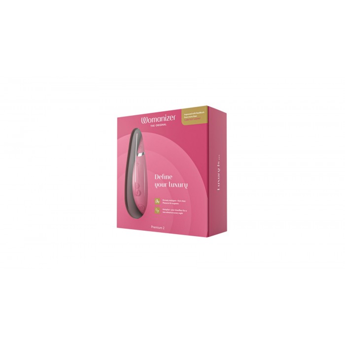 Вакуумний кліторальний стимулятор Womanizer Premium 2 - Raspberry, функції Autopilot та Smart Silence