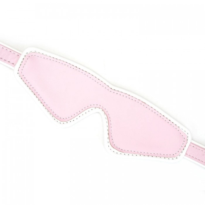 Шкіряна маска на очі Liebe Seele White & Pink Fairy Goat Leather Blindfold