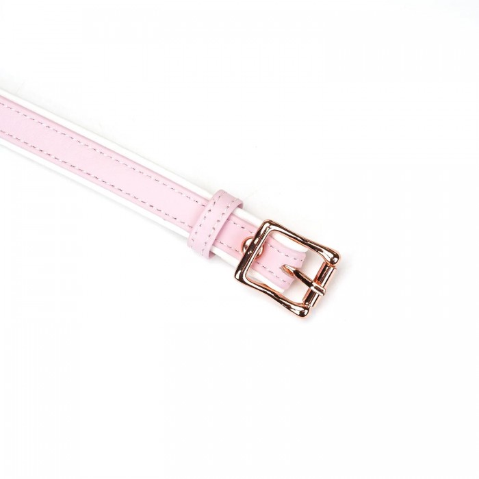 Шкіряна маска на очі Liebe Seele White & Pink Fairy Goat Leather Blindfold