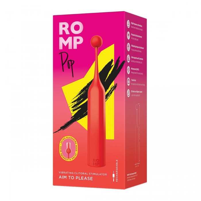 Кліторальний стимулятор Romp Pop, знімна насадка, високочастотний
