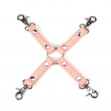Хрестовина для фіксації Liebe Seele Dark Candy Pink Hogtie, з кільцем, 4 карабіни