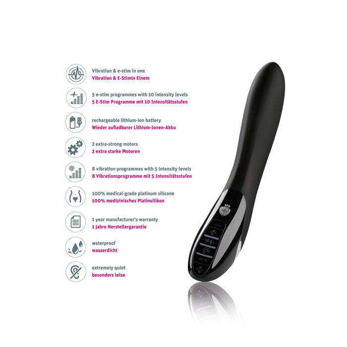 Вібратор з електростимуляцією Mystim Electric Eric eStim Black, міостимулятор