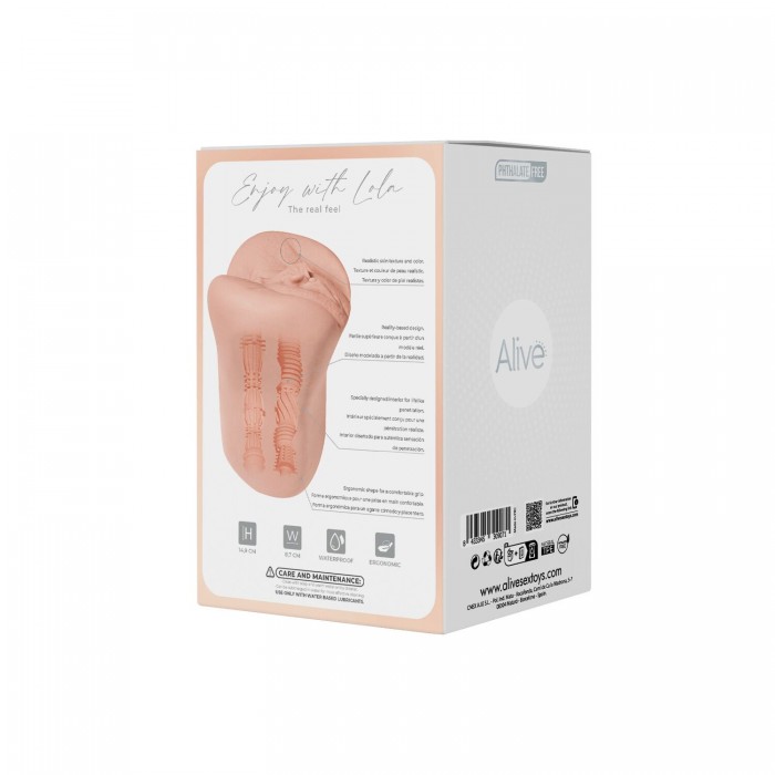 Мастурбатор-вагіна + попка Alive Lola Super Realistic Masturbator L Flesh, два канали, реалістик
