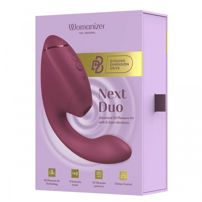 Подвійний вакуумний кліторальний стимулятор з вібрацією Womanizer Next Duo - Dusky Pink