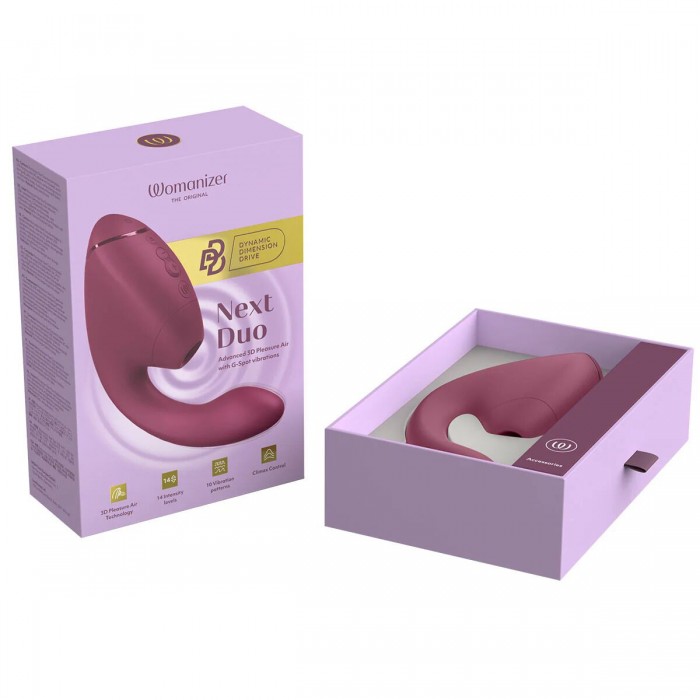 Подвійний вакуумний кліторальний стимулятор з вібрацією Womanizer Next Duo - Dusky Pink