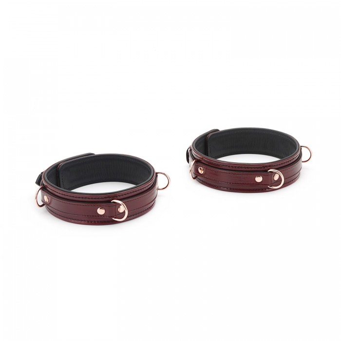 Фіксатори для стегон Liebe Seele Wine Red Thigh Cuffs S Size, натуральна шкіра