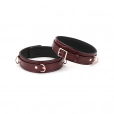 Фіксатори для стегон Liebe Seele Wine Red Thigh Cuffs S Size, натуральна шкіра