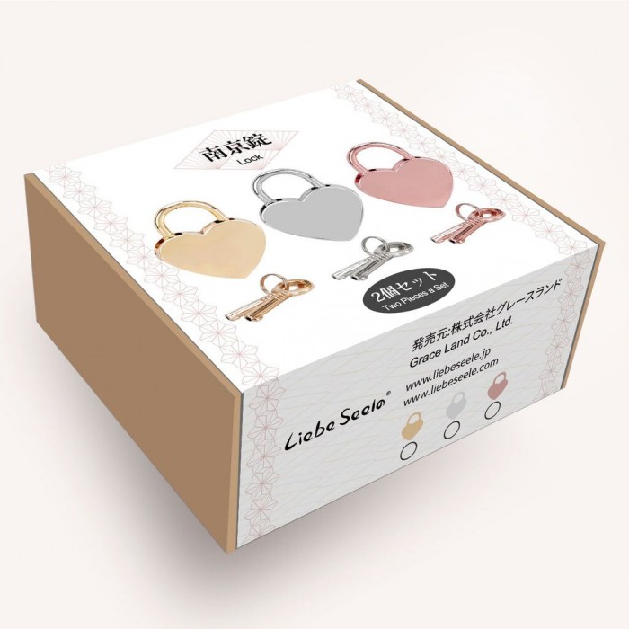 Замочок-сердечко Liebe Seele Heart Shape Padlock Gold (2 шт), універсальний